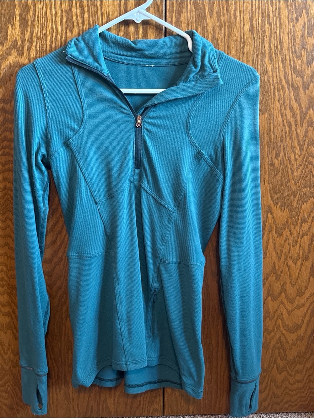 Lululemon Dark Teal Quarter-Zip Performance Hoodie